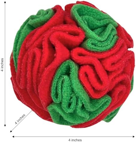 Glory To Dog Small Breed Snuffle Ball Foraging Dog Toy Christmas Green/Red - Image 2