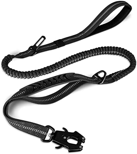 Joytale Tactical Bungee Dog Leash, Shock Absorbing No Pull, Black by Joytale