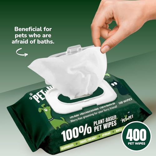 PET N PET Dog Wipes, 400 Count, Unscented Hypoallergenic Pet 8x8 Paws Care - Image 3