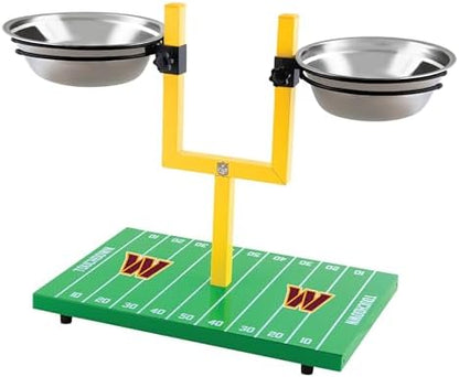 NFL Washington Commanders Goalpost Football Field Dog Feeder – Adjustable Elevated Dog Bowls with Stand, 2 Stainless Steel Bowls, Non-Slip Rubber Feet, Raised Pet Feeder for Large & Small Dogs, Cats. - Image 4