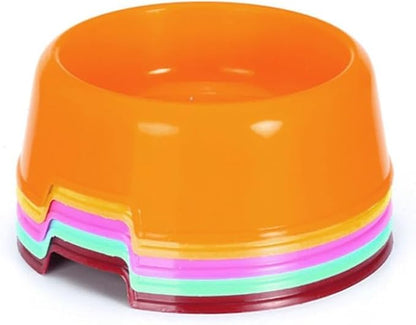 Bettli 5Pcs/Set Plastic Candy Color Pet Cat Dog Puppy Rabbit Animal Practical Food Water Bowl-Random Color