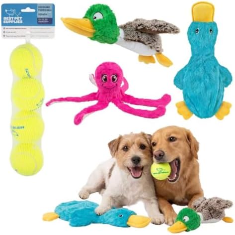 Best Pet Supplies Squeaky Dog Toys with Soft Durable Fabric for Small, Medium and Large Pets Interactive Toy for Indoor Play, Supports Active Biting and Play - Duck Duck Octomutant, Large by BestPetSuppliesLLC