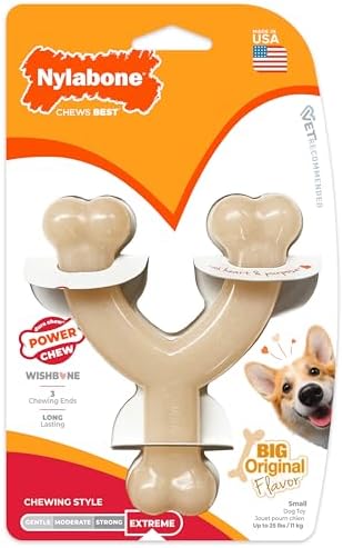 Nylabone Power Chew Wishbone Dog Chew Toy, Original Flavor, Small by Nylabone