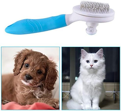 Self Cleaning Slicker Brush - Cat Brush Skin-Friendly Deshedding Grooming Massaging Tool for Long & Short Haired Pets, Cat Hair Brushes Easy Removes Undercoat for Dogs Cats Rabbits - UPGRADED, Blue - Image 6