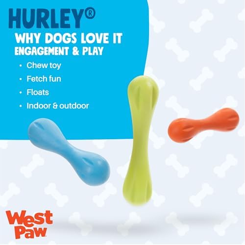 WEST PAW Zogoflex Hurley Dog Bone Chew Toy – Floatable Pet Toys for Aggressive Chewers, Catch, Fetch – Bright-Colored Bones for Dogs – Recyclable, Dishwasher-Safe, Non-Toxic, Small, Granny Smith - Image 2