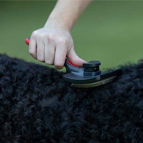 Jeffers Pet Self-Cleaning Slicker Brush for Dogs & Cats – Self Cleaning Button, Removes Tangles & Loose Hair, Non Slip Handle for Easy Grooming, Go To Gift for Pet Owners – Black, Red - Medium - Image 5