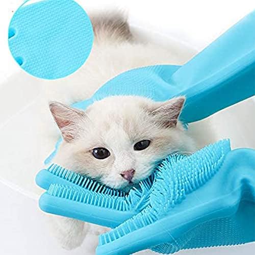 Pet Republique Silicone Bathing Gloves for Dogs, Cats, & Most Animals – Long Sleeve Grooming Glove with Foam Scrubbing Bristles - Image 4