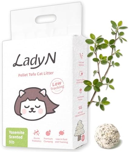 Lady N Pellet Tofu Cat Litter, Yosemite, Eco-Probiotic Odor-Control 9lb by LadyN