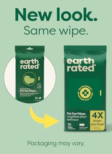 Earth Rated Dog Eye Wipes, Vet Developed, Unscented, Removes Dirt, 70ct - Image 2