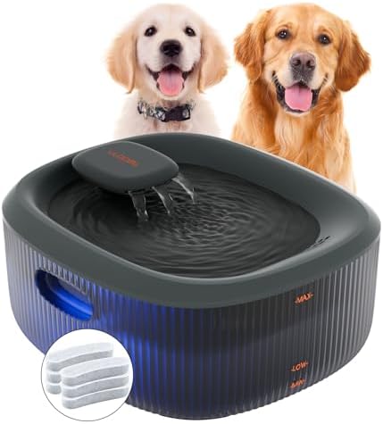 WOPET Dog Water Fountain for Large Dogs, 6L/205oz/1.6Gal Automatic Dog and Cat Water Fountain, Pet Water Dispenser with 6 Filters, Ultra-Quiet Pump, Great for Large Dogs Cats and Multi-Pet Home by WOPET