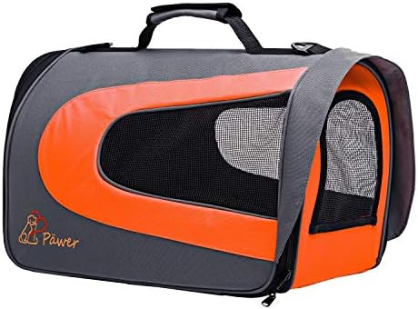Pawer 18” x 11”x 11” Soft-Sided Foldable Airline Approved Pet Carrier for Cat, Puppy and Small Dog, Washable 600D Oxford Fabric, with Handle and Strap for Carry, Multiple Colors Available - Image 4