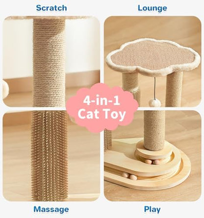 Made4Pets Kitten Toy Scratching Post with Self Groomer for Indoor Cats - Image 3
