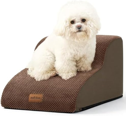 COZY KISS Dog Stair for Small Dog 11.8" H, 2 Step Pet Ramp for Chair by COZYKISS