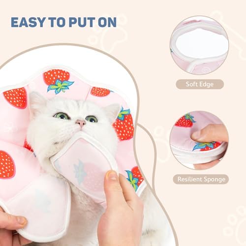 Avont Cat Cone S Adjustable Soft E-Collar, Strawberry - Image 5