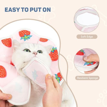 Avont Cat Cone S Adjustable Soft E-Collar, Strawberry - Image 5