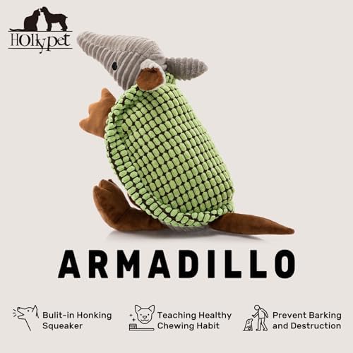 Hollypet Armadillo Squeaky Dog Toys for Medium Large Dogs, 14" - Image 4