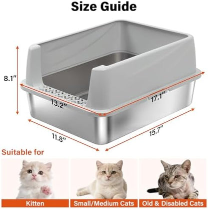 Stainless Steel Litter Box for Kitten/Small Cat, Cat Litter Box - Image 4