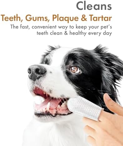 Petkin Fingertip Tooth Wipes for Dogs and Cats, 100 Finger Wipes - Slip-On, Snug Fit, Micro-Bristle Fabric - Cleans Teeth, Gums, Plaque & Tartar - Convenient, Ideal for Home and Travel - Peanut Butter - Image 3