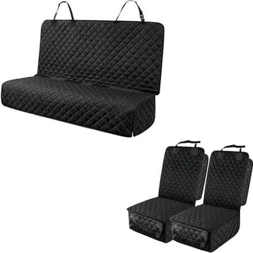 PETICON Dog Car Seat Covers, Full Protection Front Seat Car Cover for Cars and Nonslip Durable Pet Back Seat Bench Covers for Trucks, SUVs, Jeep, Bundle by PETICON