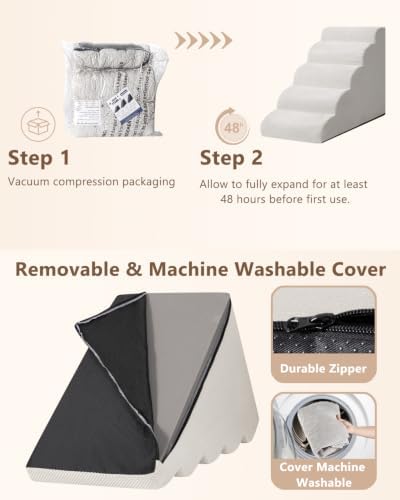 Aodisman Dog Stairs for High Beds,5 Step Pet Ramp for Dogs and Cats,22.4" H - Image 4