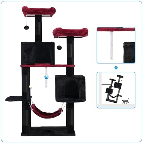 Hey-brother Cat Tree Tower with Sisal Scratching Posts, Big Condo, MPJ020BR - Image 3