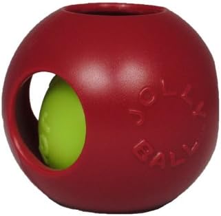 Jolly Pets Teaser Ball Interactive Dog Toy, 4.5 in Small, Red by JollyPets