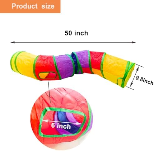 Cat Tunnel, Cat Tunnels for Indoor Cats, S-Shape Foldable Cats Cave - Image 3