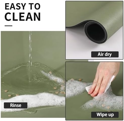 HotLive Dog Food Mat - Absorbent Cat Mat for Food and Water, No Stains Pet Feeding Bowl Mat, Easy to Clean Pet Placemats, Quick Dry Dog Water Dispenser Mat for Messy Drinkers | Green 18"x 28" - Image 3
