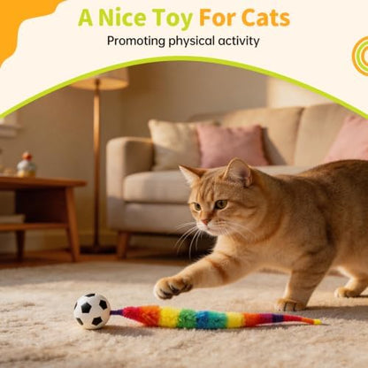 SHENGSEN Bouncy Ball with Tail Cat Toys 5 Packs - Image 2