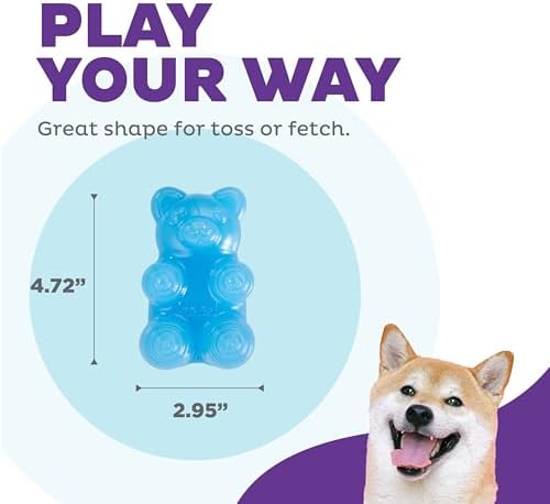 Outward Hound Gummiez Bear Dog Toy & Treat Stuffer, 4.7″ x 3″ Blue Raspberry-Scent Interactive Chew for Dogs, Promote Healthy Teeth, Gums & Mental Enrichment, Reduce Boredom & Support Dental Health - Image 4