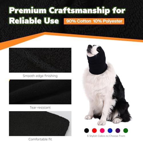 Dog & Cat Calming Band Cat Anxiety Relief Cover,Double Layer Thickened Pet Ears Elastic Neck Band Noise Cancelling Ear Muffs for Anxiety Relief/Noise Protection,Grooming,Thunder,Fireworks - Image 4