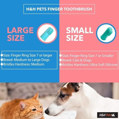 H&H Pets Dog Finger Toothbrushes - Professional Pet Finger Dental Brush Set for Dogs Puppies Cats, Soft Bristles, Size Small 4 Count-Silicon - Image 7