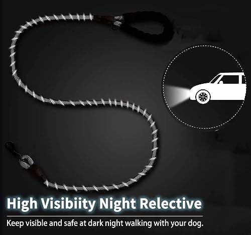 3 Dog Leash No Tangle, Heavy Duty Multiple Dog Lead Shock Absorbing Bungee with Padded Handle Removable Pet Traction Walking Rope for Medium Large Dogs (25-180 Lbs) - Image 7
