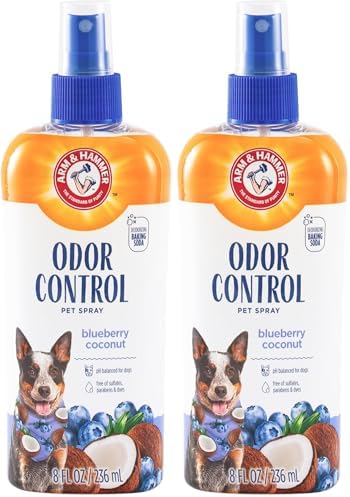 Arm & Hammer for Pets Odor Control Spray for Dogs, Blueberry Coconut, Odor Eliminating Dog Spray, Dog Deodorizer, 8 Fl Oz (Pack of 2) by ArmHammer