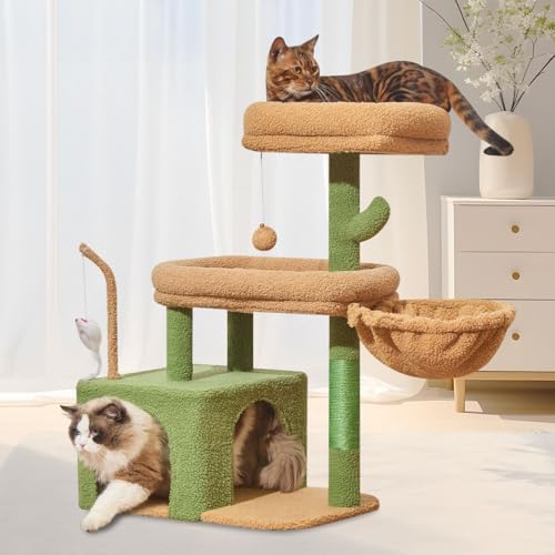 Taoqimiao 32.2in Cat Tree with Toy, Small Cat Tower for Indoor Cats, MS043T by Taoqimiao