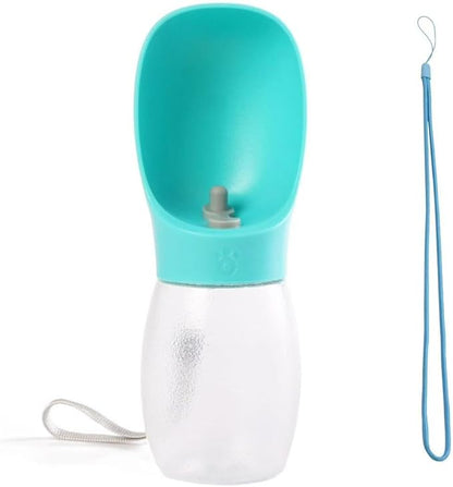 Portable Dog Water Bottle, 12 oz, Leak-Proof Travel Pet Dispenser, Teal,Puppy Water Dispenser with Drinking Feeder for Travel (Blue, Small)