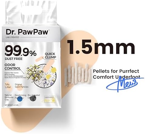 Tofu Cat Litter 45 Lbs, Dr. PawPaw Clumping Cat Litter, Natural Tofu Scent, Dust-Free Keep Kitty Tidy, Superior Odor Control Keep Step Fresh - Image 3