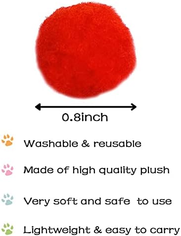 PET SHOW 20Pcs 1.5"/3.8cm Cat Toy Balls Bulk Soft Kitten Pompon Toys Indoor Cats Interactive Playing Quiet Ball Cats Favorite Toy Assorted 10 Colors - Image 3