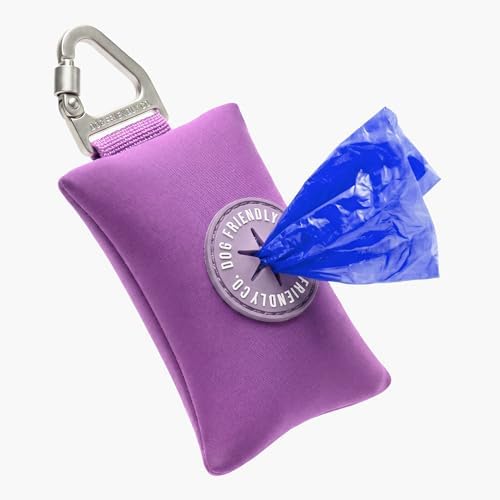 Dog Friendly Co. Poop Bag Holder for Leash, Dog Waste Bag (Purple) by DogFriendly