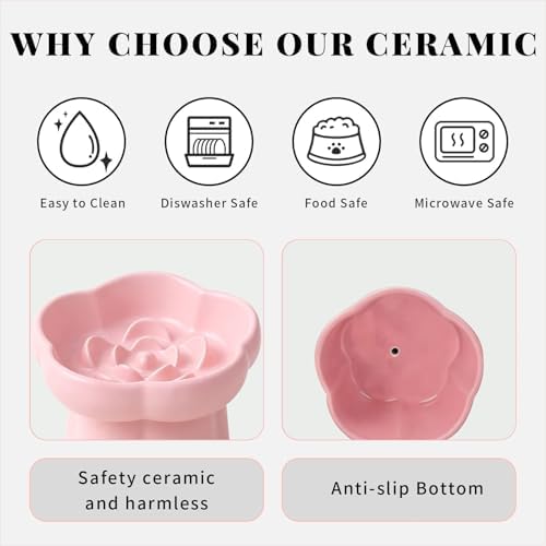 Ceramic Raised Slow Feeder Cat Bowl,Cat Slow Feeder, - Image 5