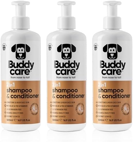 2in1 Dog Shampoo & Conditioner by Buddycare | Coconut Scented | with Aloe Vera and Pro Vitamin B5 (50.72oz) by Unknown