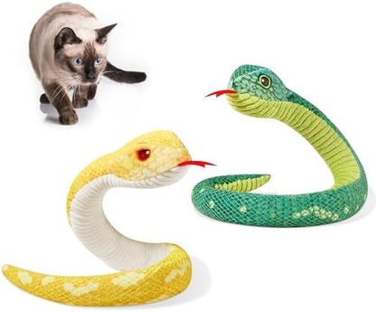 Potaroma Cat Toys Realistic Snake Catnip Crinkly Sound Toy 2 Pcs for Halloween, Mesh Fabric for Teeth Cleaning, Interactive Kicker Toys for Indoor Kitten Exercise 20 Inches by Potaroma