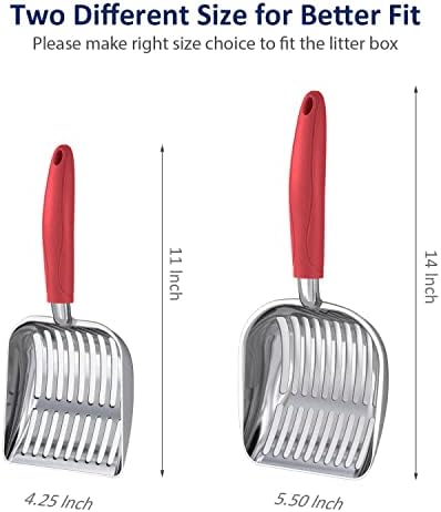 WePet Cat Litter Scoop, Aluminum Alloy Sifter, Kitty Metal Scooper, Deep Shovel, Long Handle, Poop Sifting, Kitten Pooper Lifter, Durable, Heavy Duty, for Litter Box - Image 2