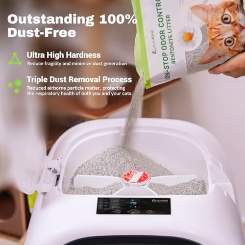 Bentonite Litter Sodium Mineral Cat Litter Clumping, Odor Control Kitty Litter for Self Cleaning Box & Automatic Litter Box, Dust Free, Strong Durability, 20 lb - Image 4
