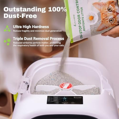 Bentonite Litter Sodium Mineral Cat Litter Clumping, Odor Control Kitty Litter for Self Cleaning Box & Automatic Litter Box, Dust Free, Strong Durability, 20 lb - Image 4
