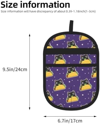 Black Cat Taco Mexican Food Purple Pet Hair Removal Glove For Cats Dogs - Image 3