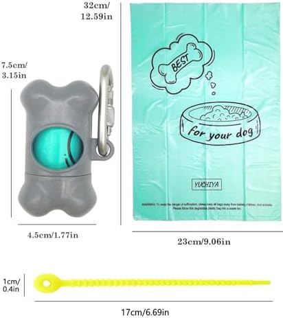 Dog Poop Pickup Bags Holder Dispenser with Standard-Sized Leak-Proof Scented Doggy Waste Bags and Carabiner with Safety Lock&Fastener Never Loose on Leash Lead Again (2 Holders 30 Bags, Grey) - Image 5