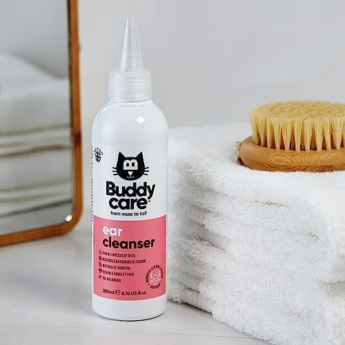 Cat Ear Cleanser by Buddycare | Soothing Ear Cleaning Solution for Cats with Easy-To-Use Applicator | Naturally Derived Ingredients With Aloe (200ml) Remove Dirt & Excess Moisture from your Cat's Ears - Image 4