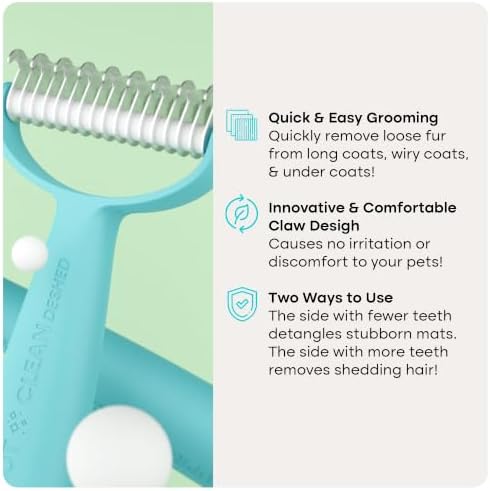 Uproot Clean Undercoat Rake & Pet Dematting Comb, Gentle on Skin: 2in1 Tool - Image 2