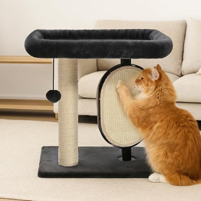 Amazon Basics Single-Platform Cat Tree with Scratching Post and Pad for Indoor Cats, 15.7 x 11.8 x 18.5'', Gray - Image 5